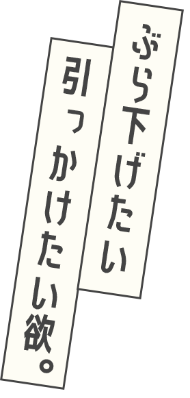 ぶら下げたい 引っかけたい欲。