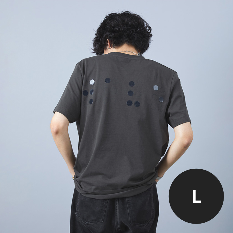 WAVE 点字 チャリティ Tシャツ GRAY Lサイズ BACK