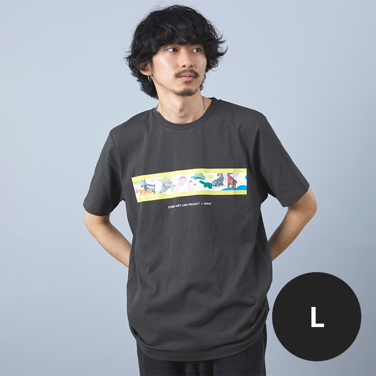 STREET ART LINE PROJECT×WAVE チャリティ Tシャツ GRAY Lサイズ BACK